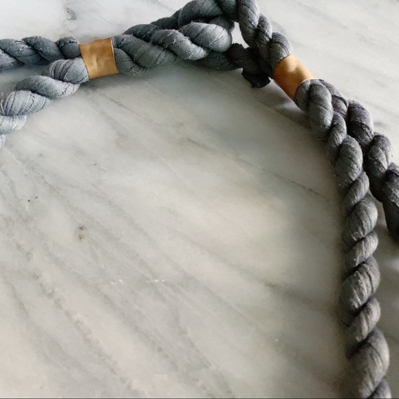 Urban Outfitters Cloth Braided Necklace in Blue Grey - Picture 2 of 4
